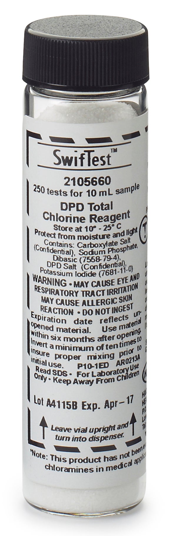 DPD Total Chlorine Swiftest™ Dispenser Refill Vial, 250 Tests