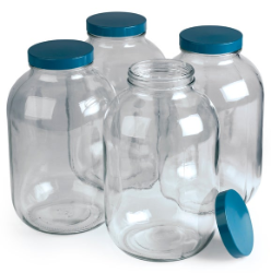 Bottle Set of 4, 1 Gallon Glass With Caps