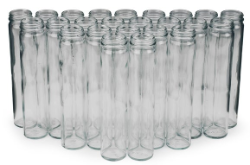 Set of (24) 350 mL glass containers without caps