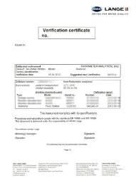 Calibration Certificate, Electrical, Class D Instruments (Radiometer Analytical)