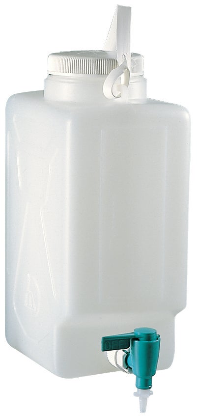 Carboy, Rectangular, with Spigot, 9 L