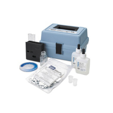 Silica water quality test kit. Includes reagents, color discs, colorimeter and case.